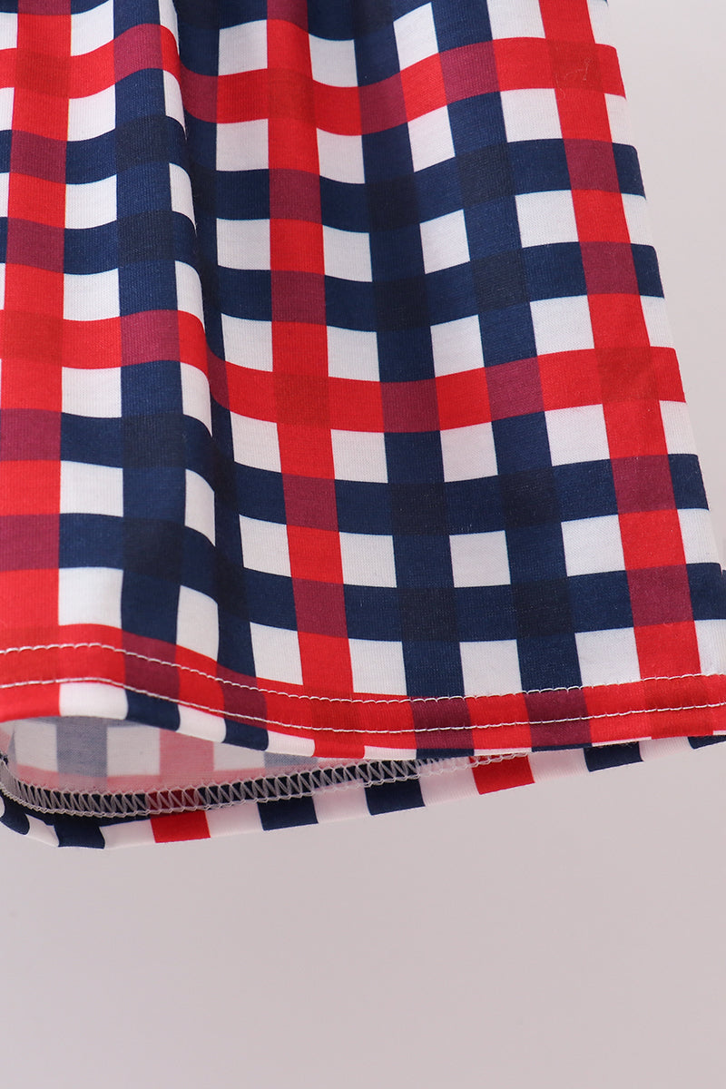 Navy Flag Gingham Short Set
