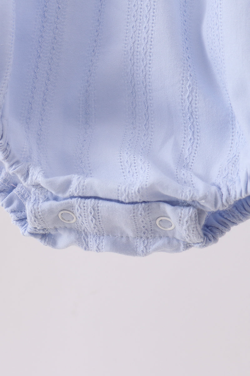 Blue Bow Smocked Bubble