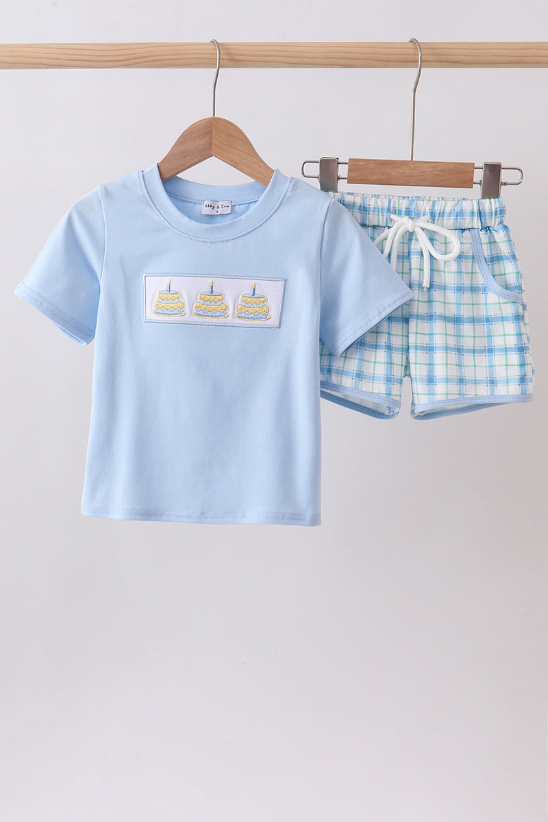 Birthday Boy Plaid Short Set