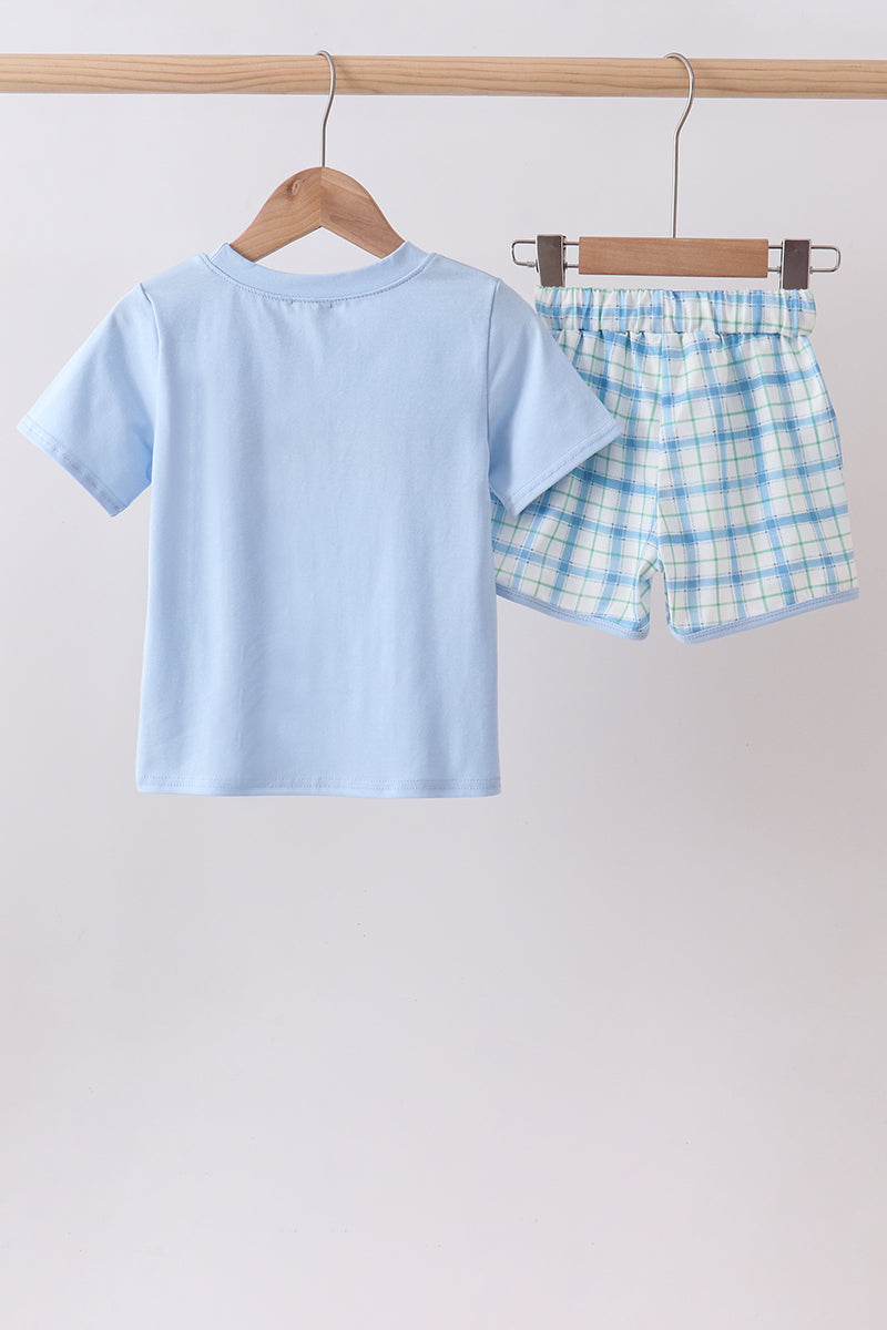 Birthday Boy Plaid Short Set