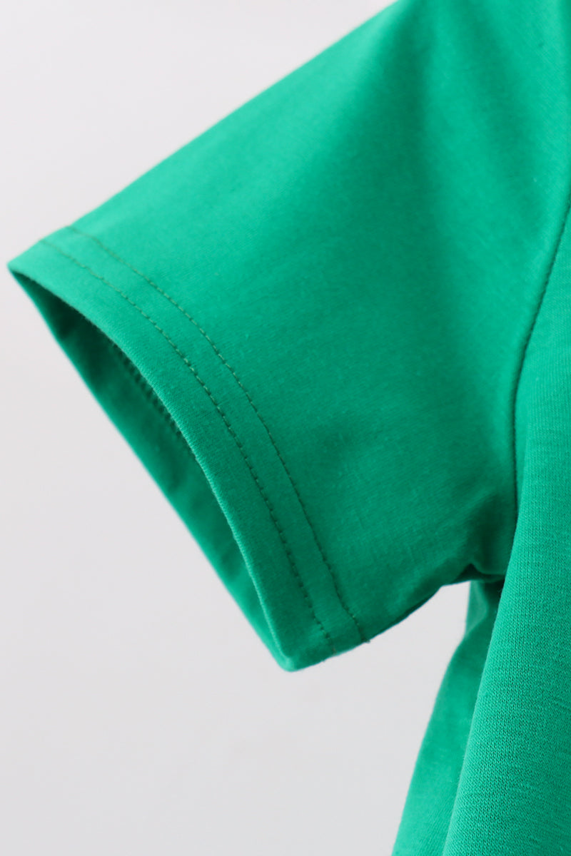 Green Duck French Knot Stripe Shorts Set
