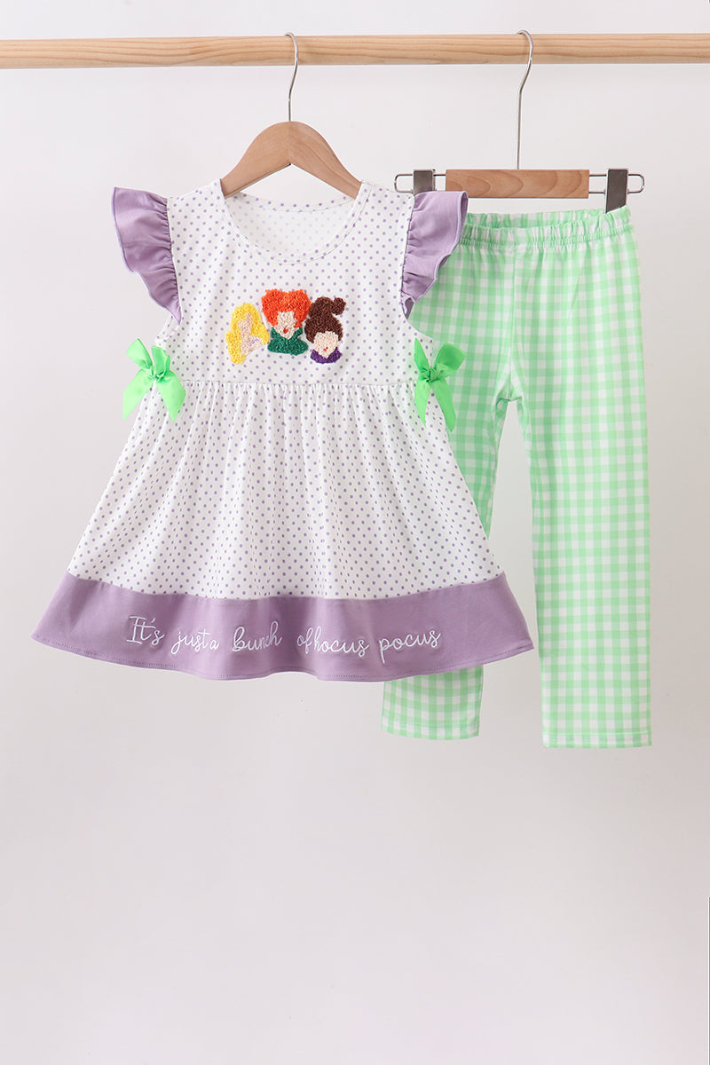Hocus Pocus French Knot Ruffle Pants Set