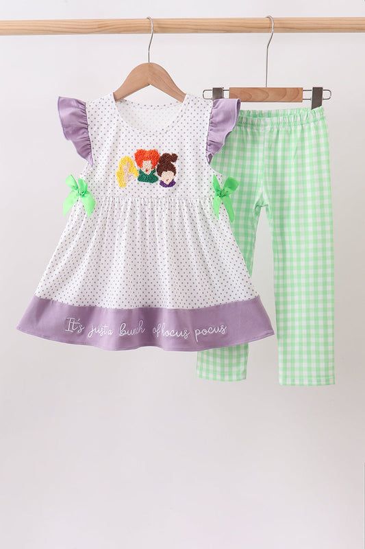 Hocus Pocus French Knot Ruffle Pants Set