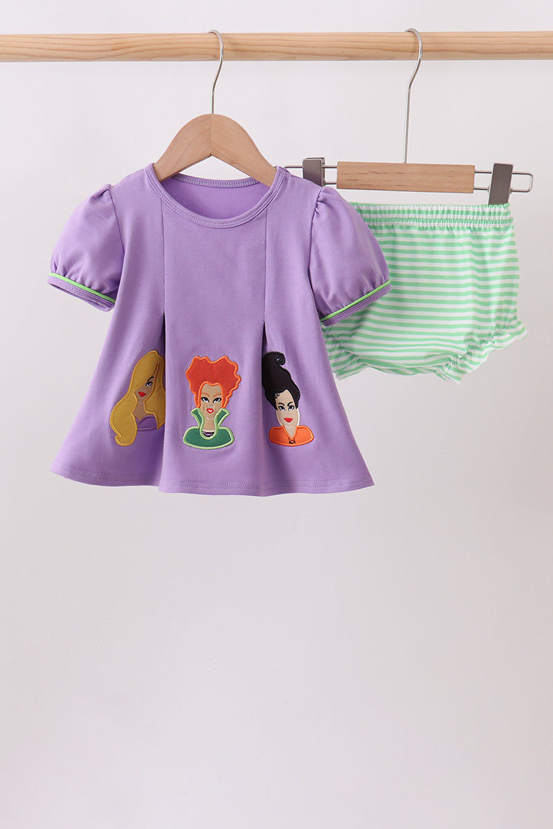 Hocus Pocus Applique Stripe Bloomer Set
