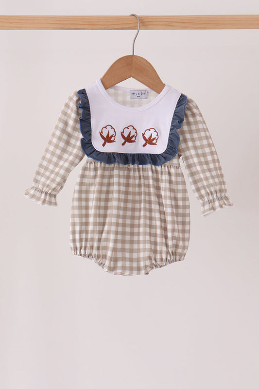 Cotton Gingham Ruffle Bubble