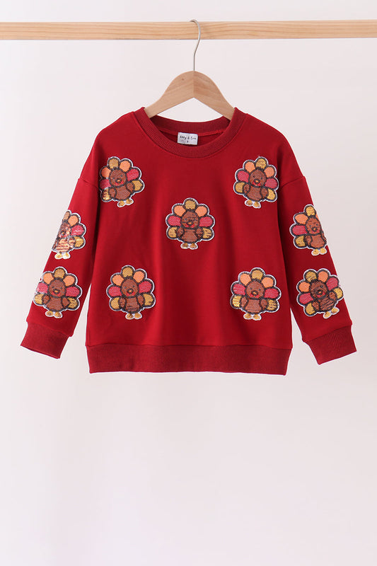 Rust Turkey Sequin Top