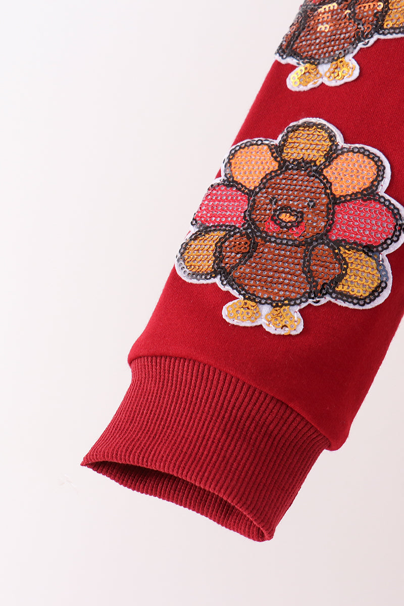 Rust Turkey Sequin Top