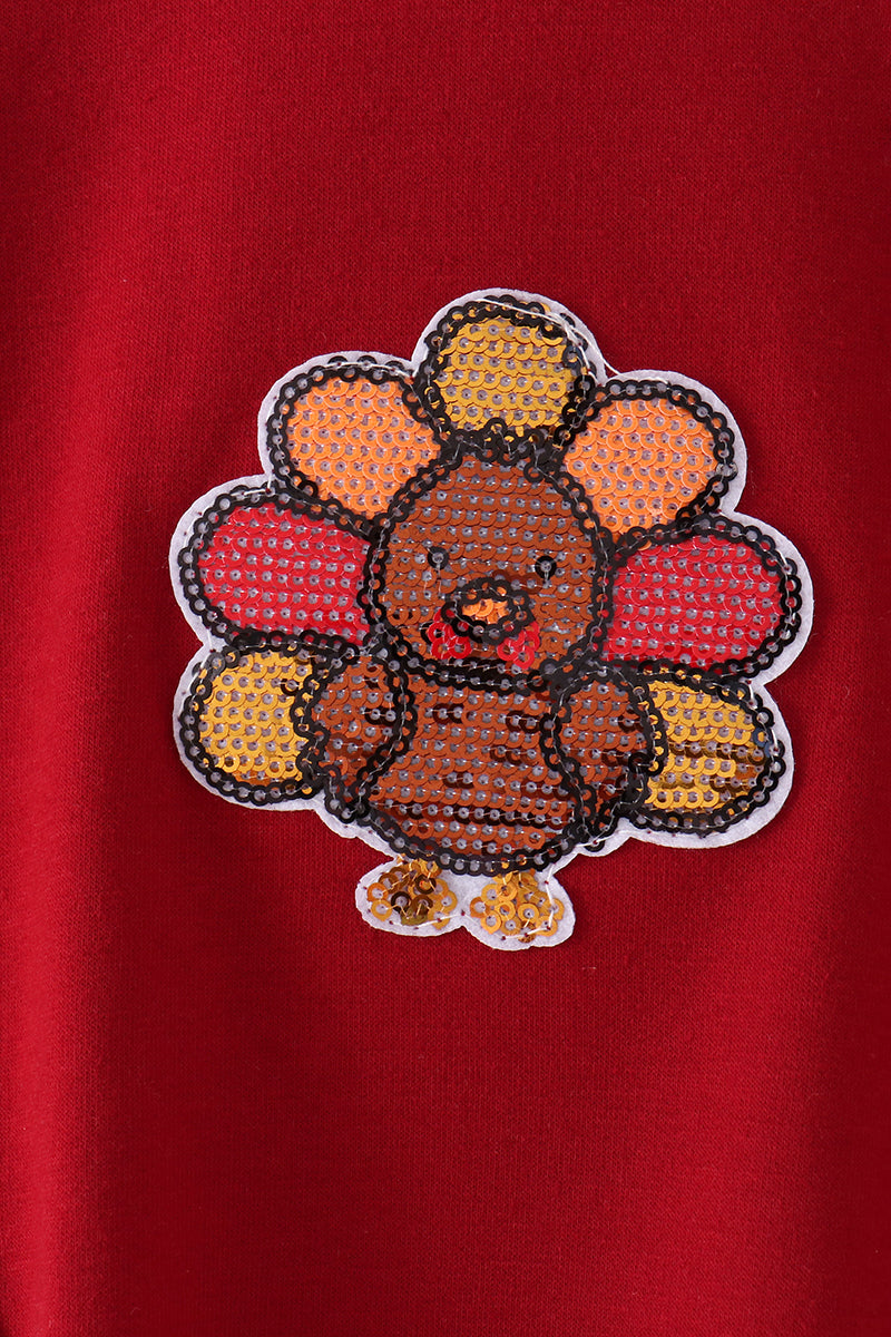 Rust Turkey Sequin Top