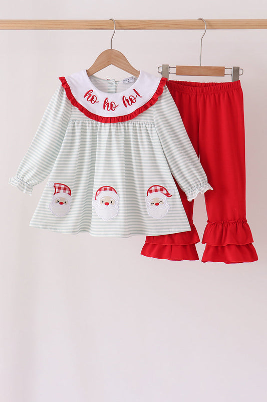 Santa Gingham Ruffle Pants Set