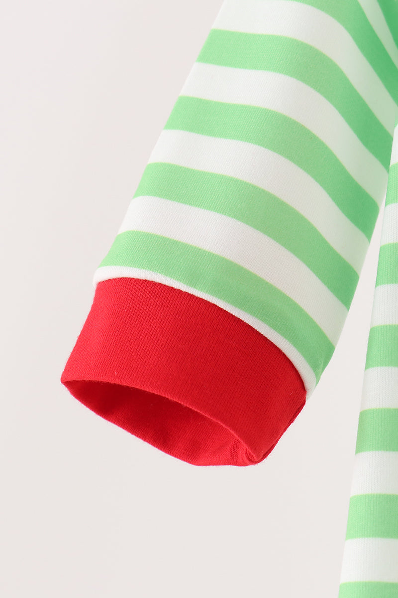 Green Grinch Stripe Romper