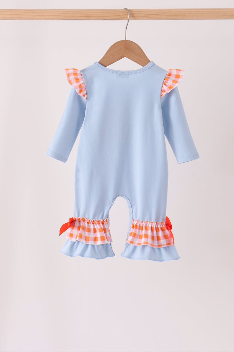 Blue Turkey Ruffle Romper