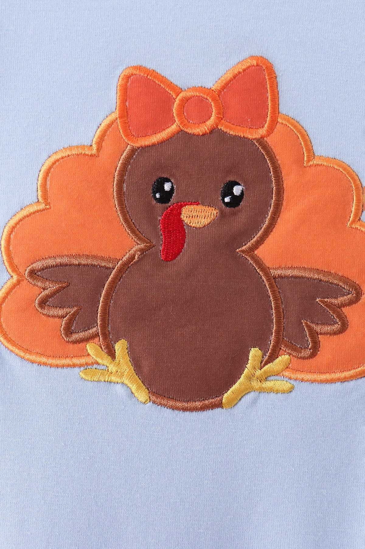 Blue Turkey Ruffle Romper