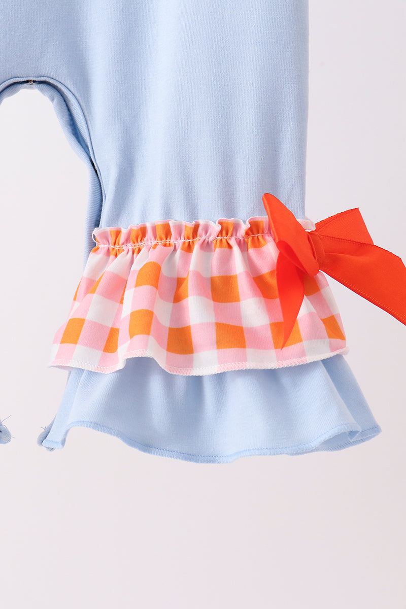 Blue Turkey Ruffle Romper