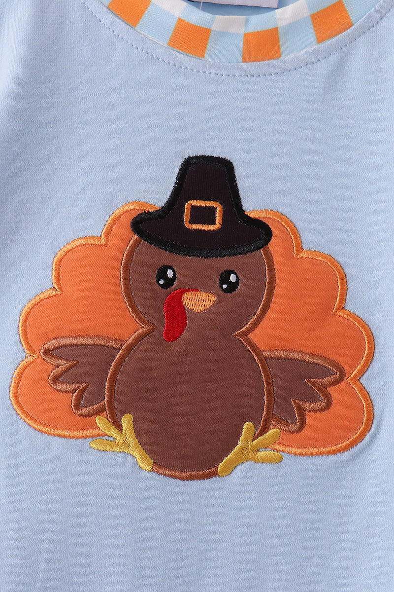 Blue Turkey Romper