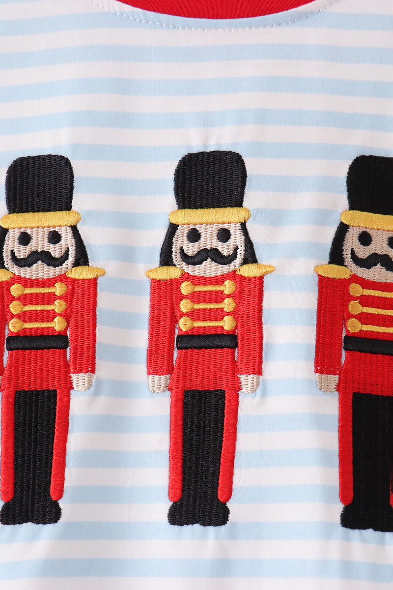 Blue Stripe Nutcracker Pants Set