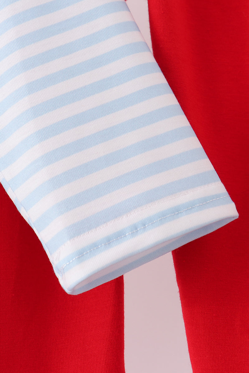 Blue Stripe Nutcracker Pants Set
