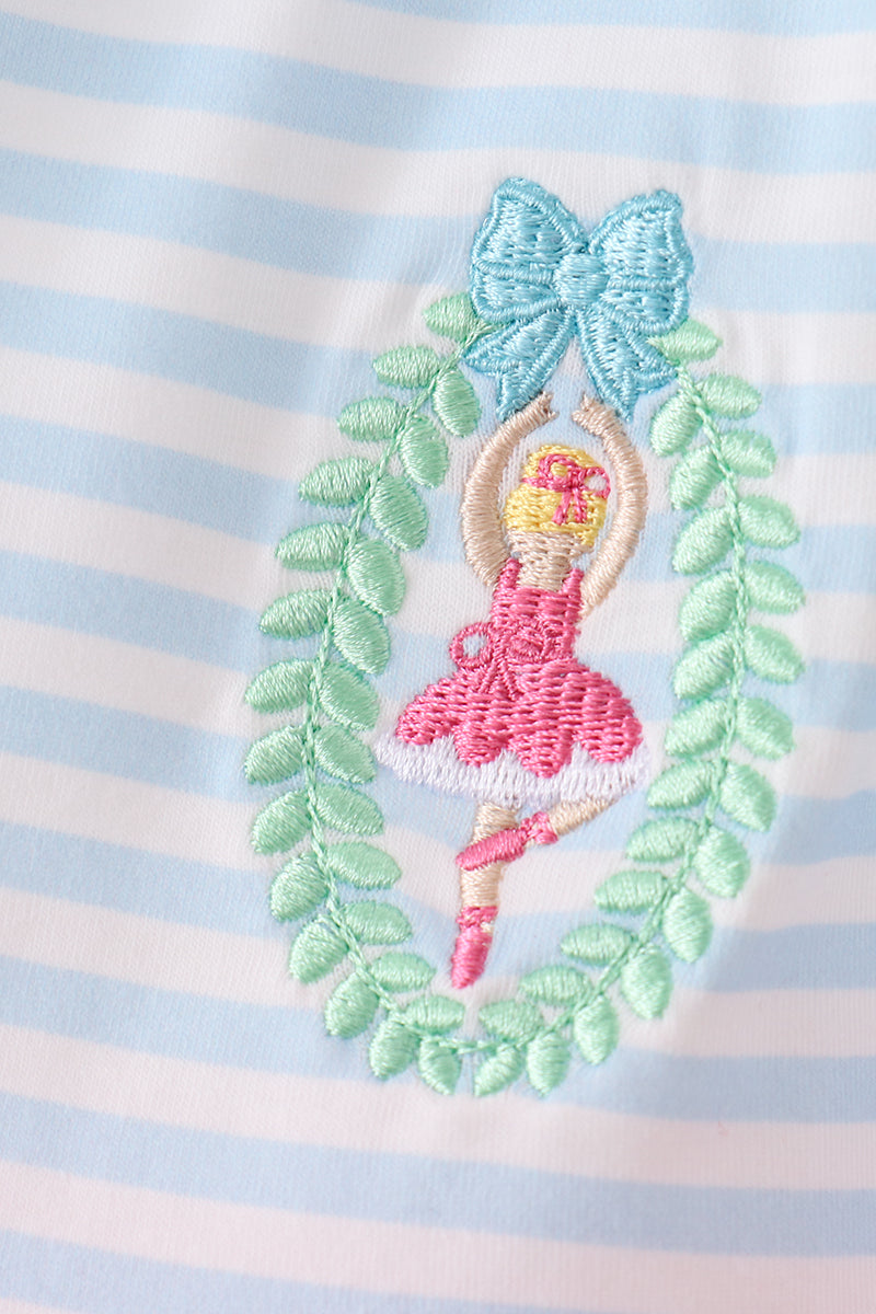 Blue Stripe Nutcracker Ruffle Dress