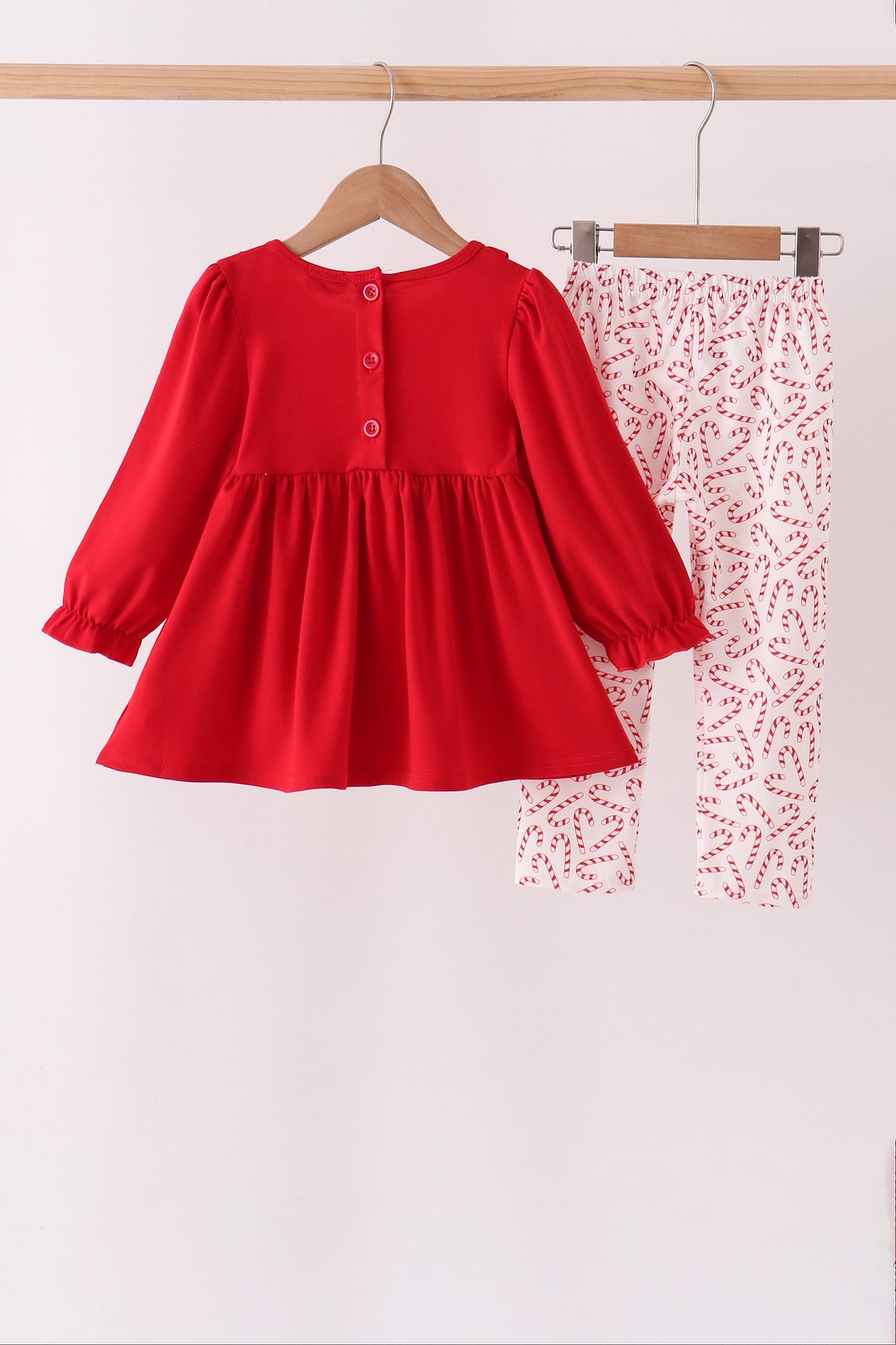 Candy Cane Sequin Ruffle Pants Set