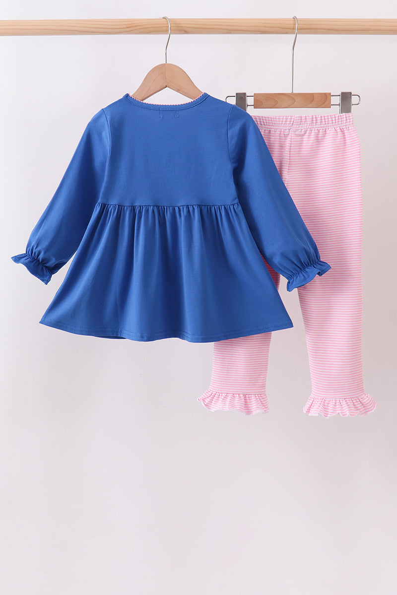Puppy Pumpkin Embroidery Pants Set