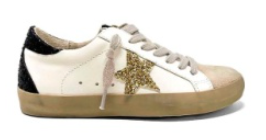 Shushop Black, Gold, White Pamela Sneakers
