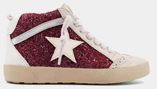 Shushop Dark Red Glitter Paulina Sneaker