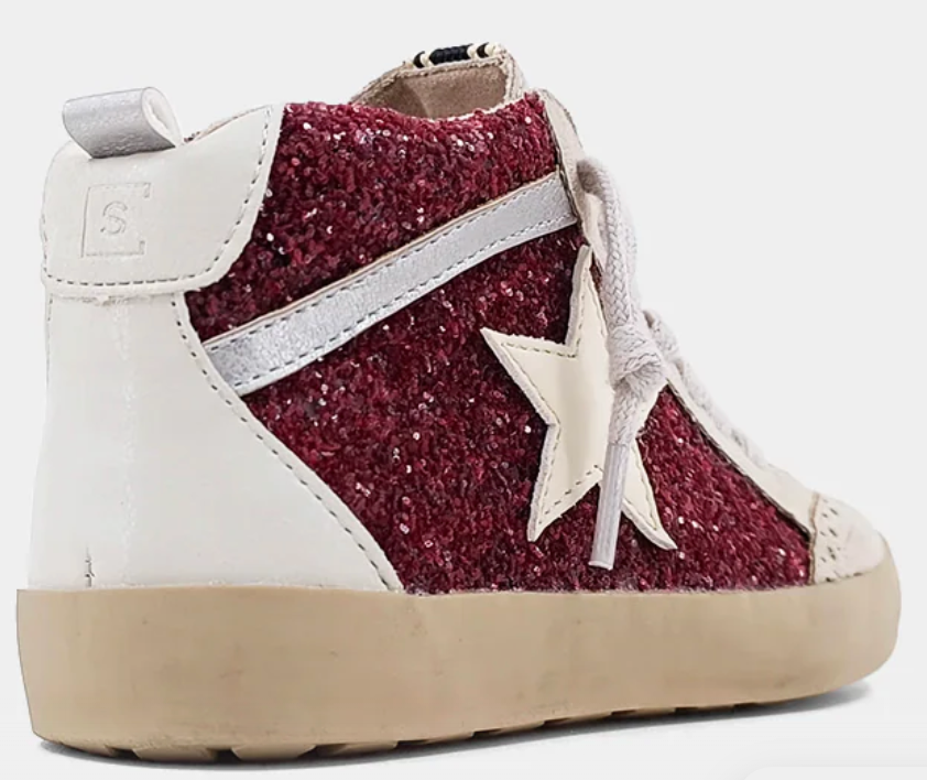 Shushop Dark Red Glitter Paulina Sneaker