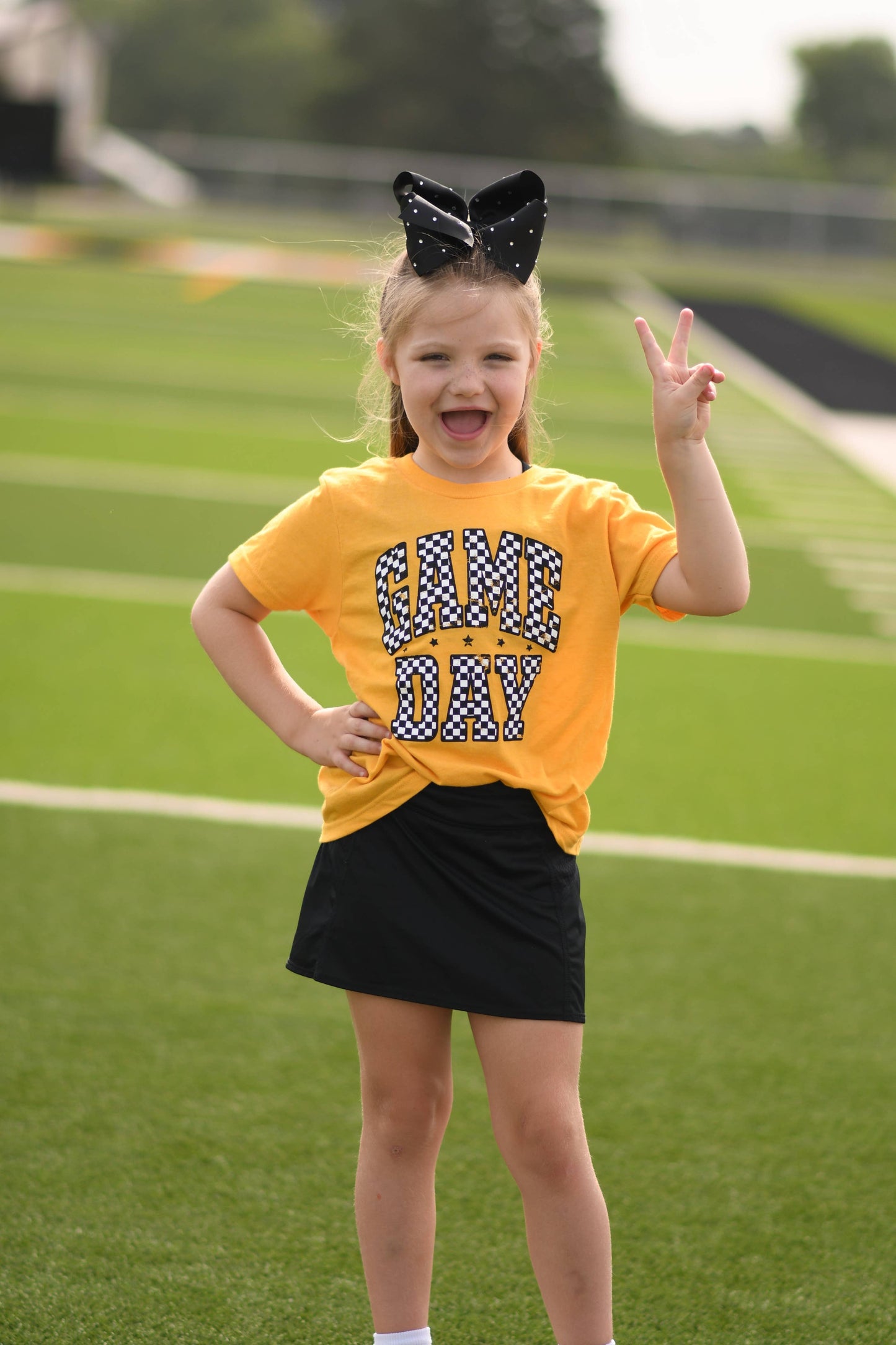 Gold Checkered Game Day Tee
