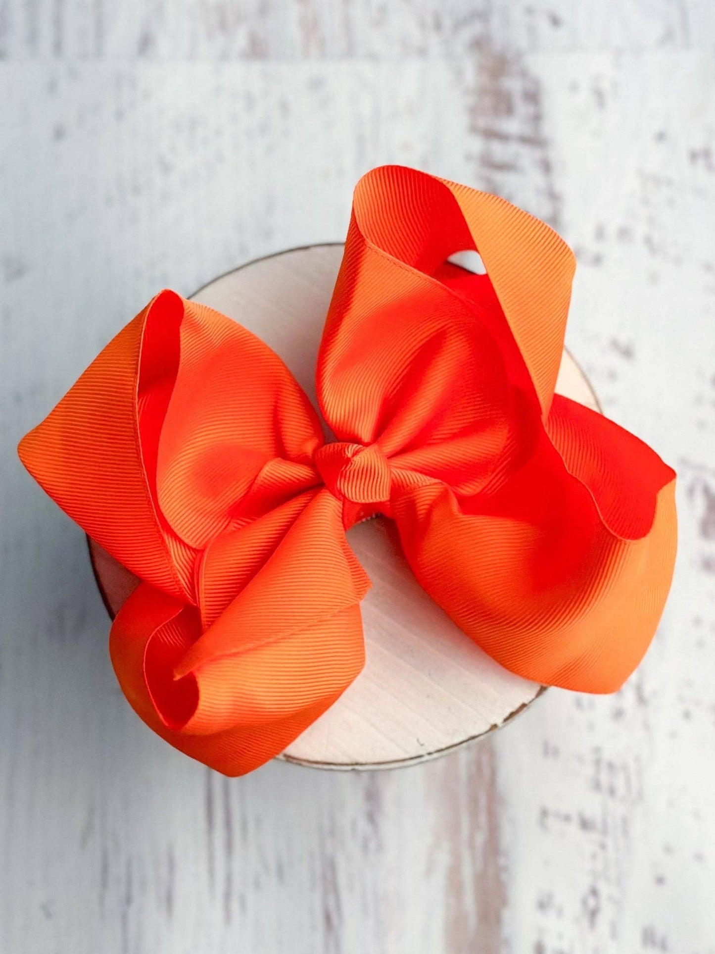 6.5" Texas Size Grosgrain Hair Bow | Alligator or French Clip: Alligator Clip / Mustard