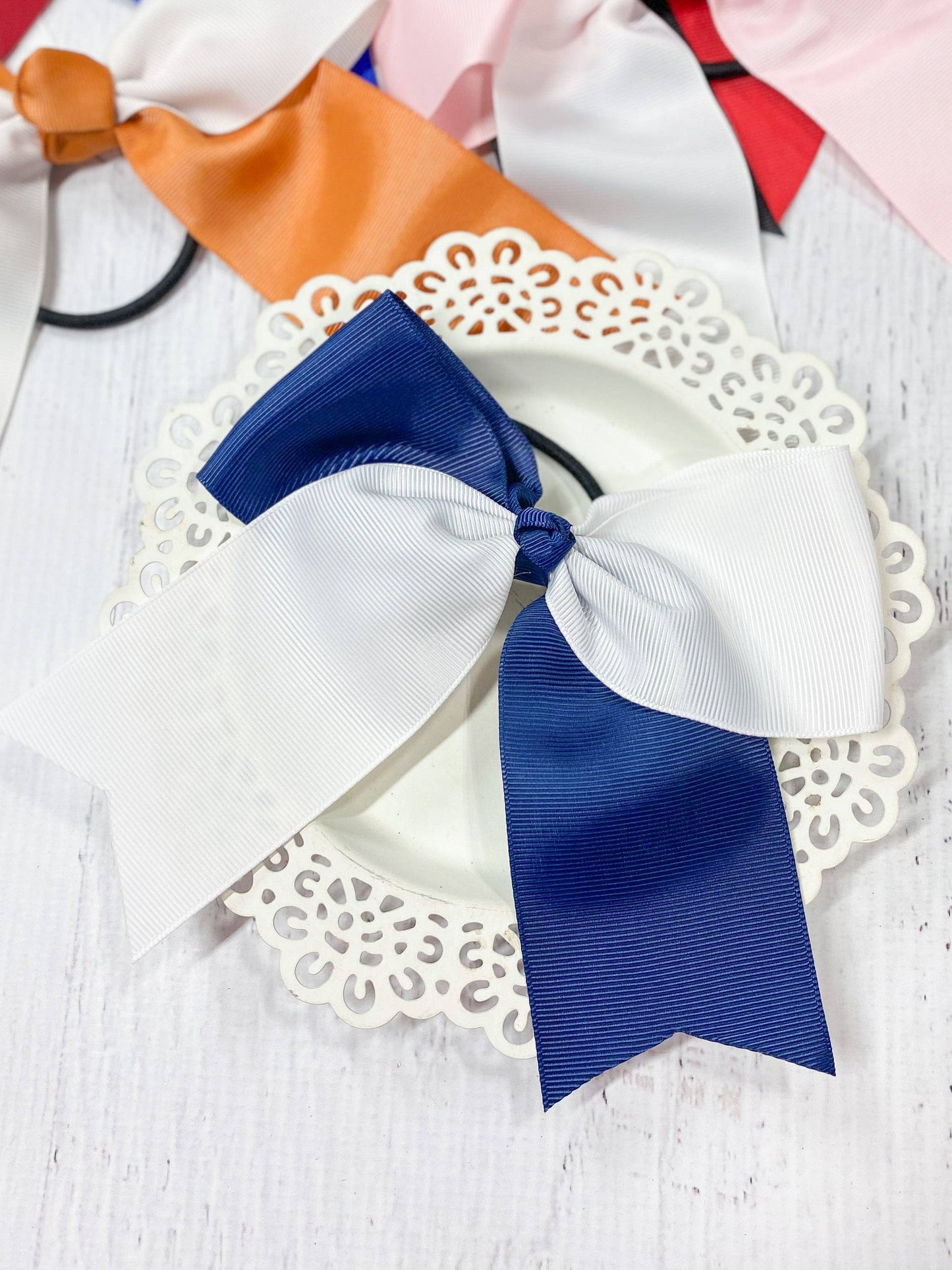 School Spirit Cheer Bows: Gold/Black