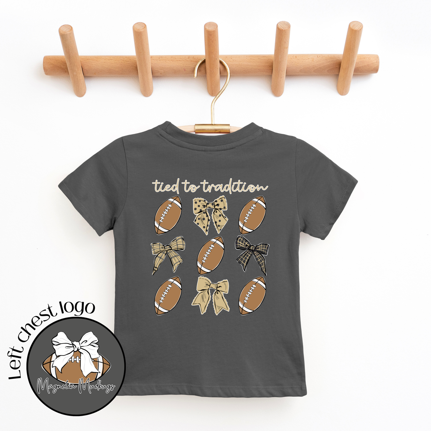 Tied to Tradition | Black + Gold | Football Kid’s Tee