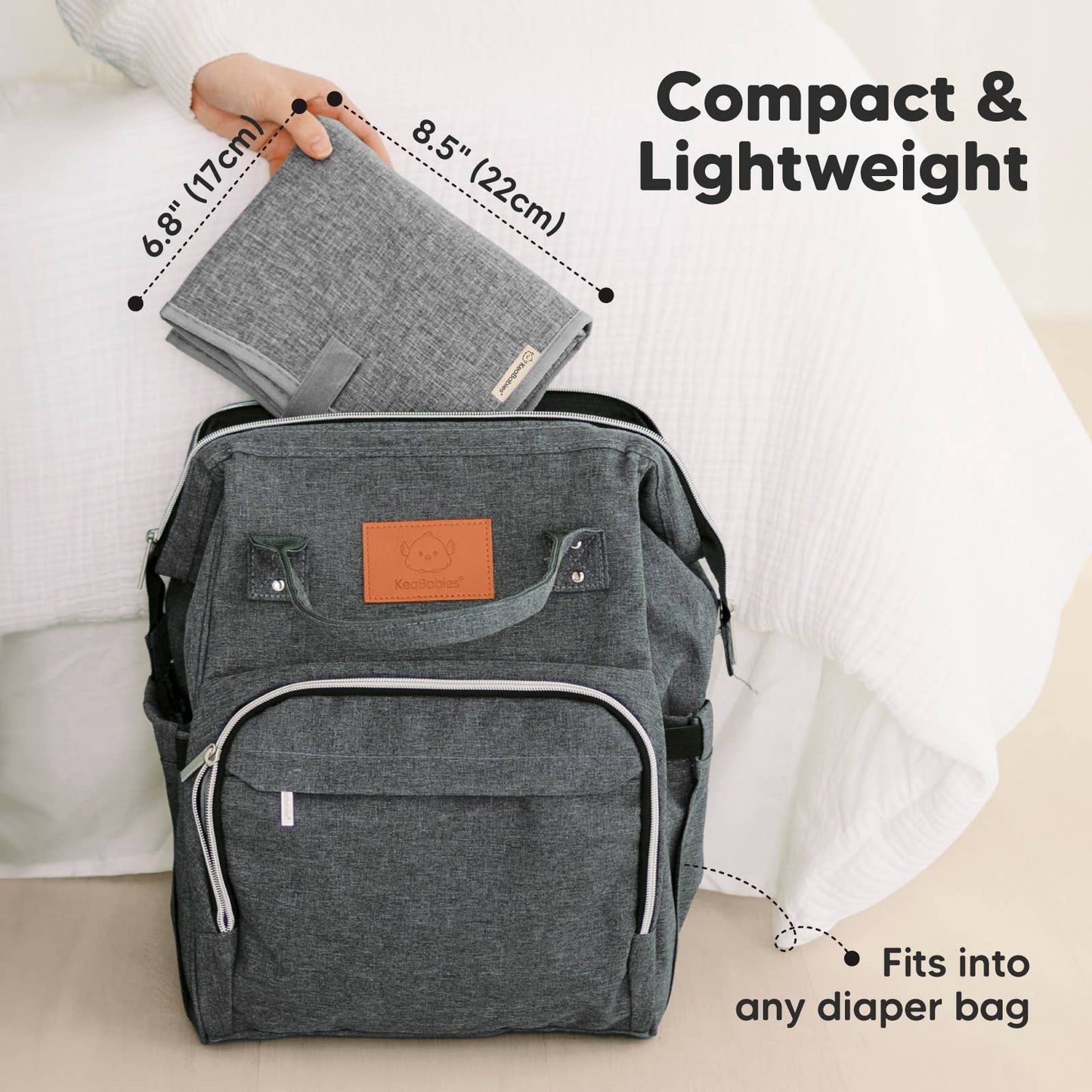 Swift Portable Changing Pad for Baby, Diaper Changing Mat: Classic Gray