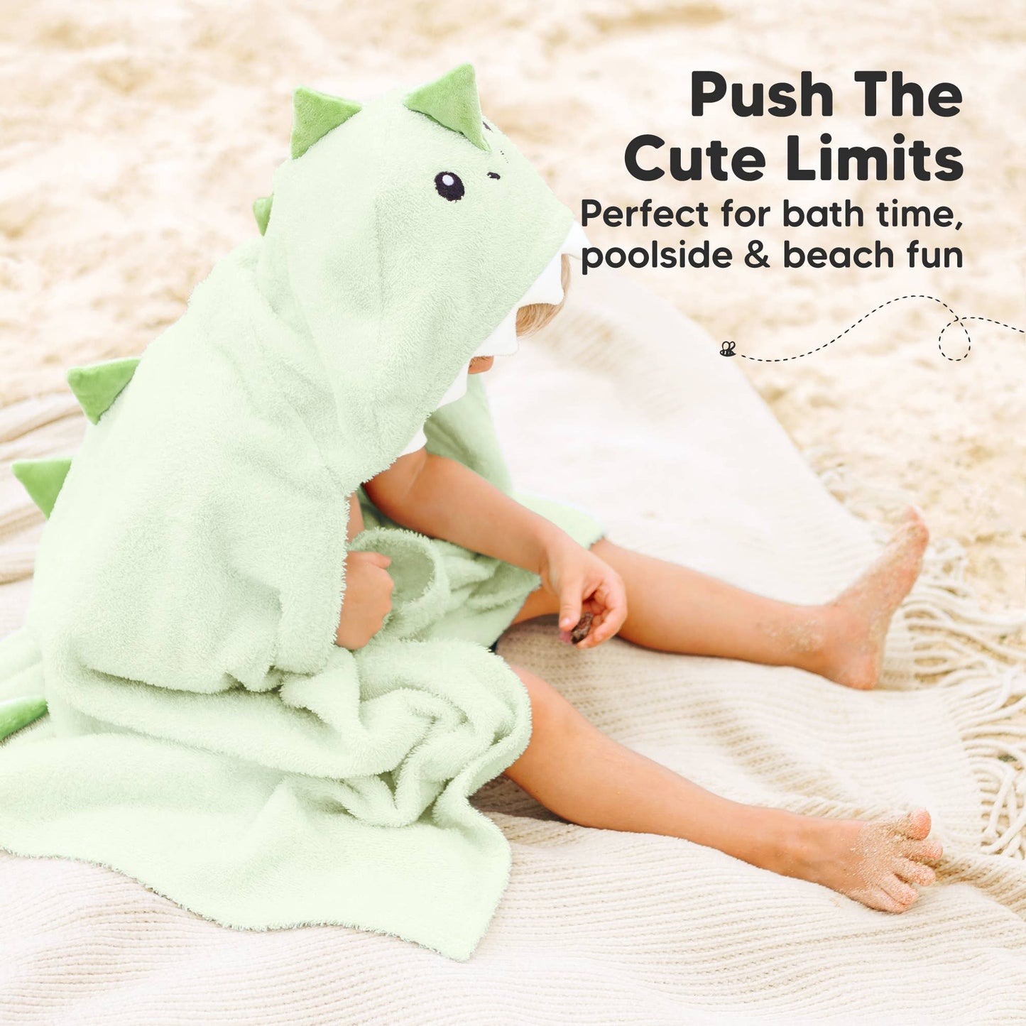 Playpals Hooded Baby Bath Towels for Newborn: Draco