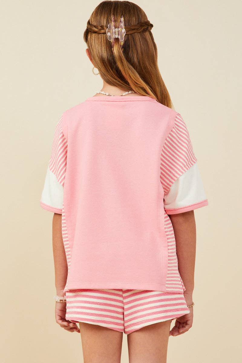 Girls Colorblock Stripe Insert Knit Set
