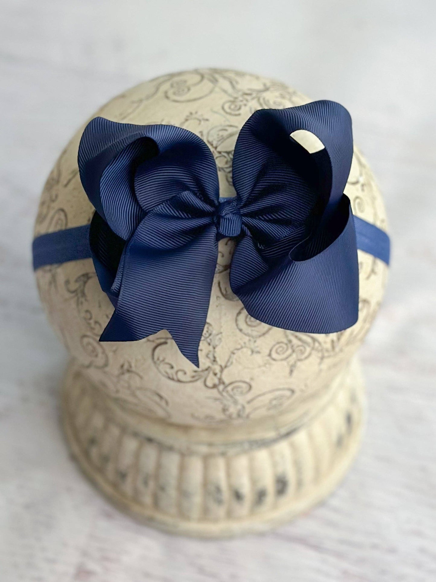 Classic Grosgrain Hair Bow - Satin Headband - 4.5": Black