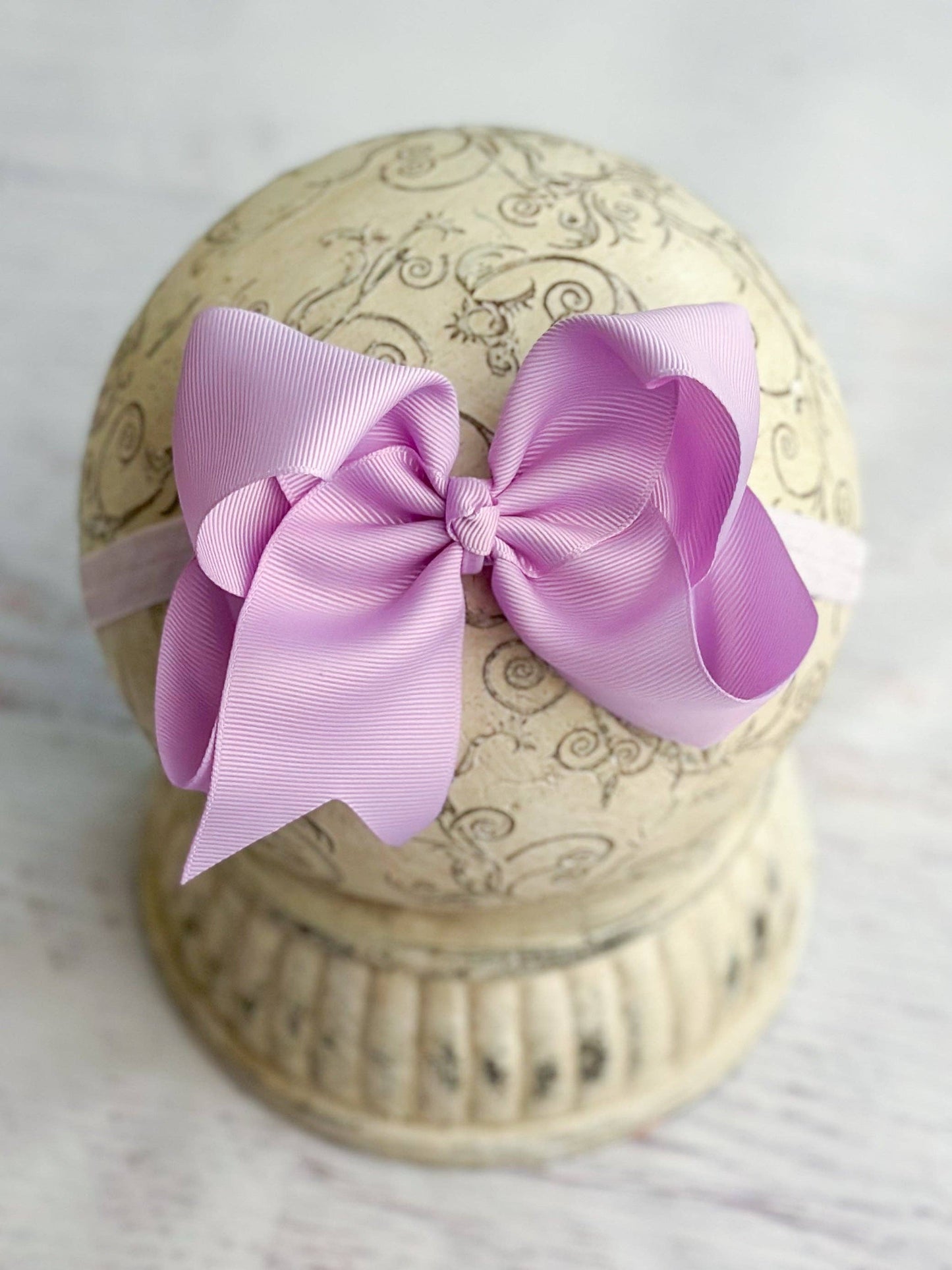Classic Grosgrain Hair Bow - Satin Headband - 4.5": Red