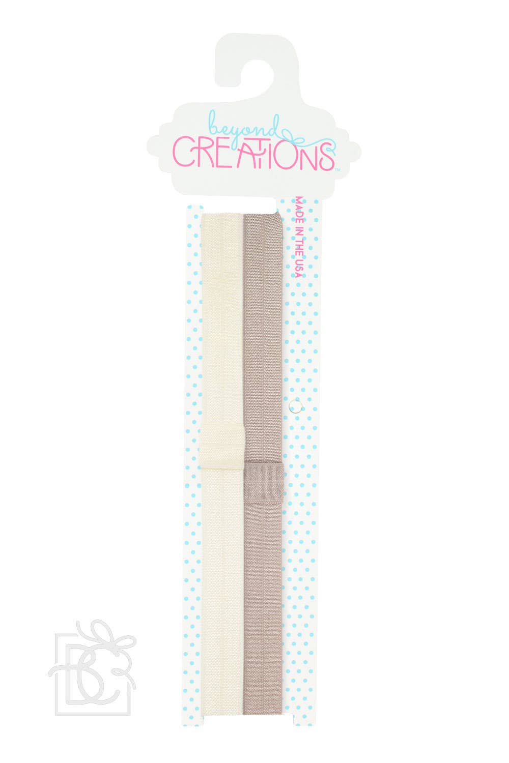 SKINNY ELASTIC HEADBAND PACKS: ANT. WHITE/OATMEAL / 3-18 Months