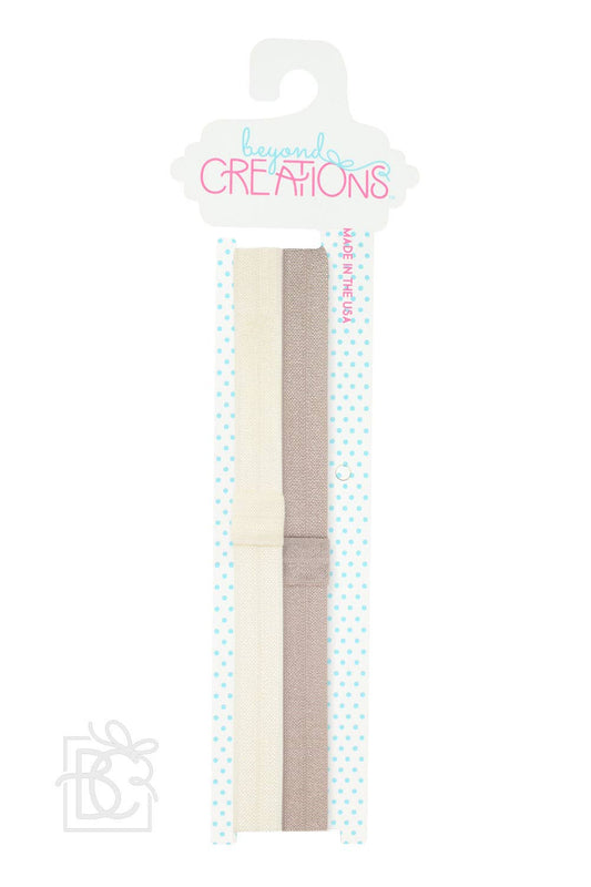 SKINNY ELASTIC HEADBAND PACKS: ANT. WHITE/OATMEAL / 3-18 Months
