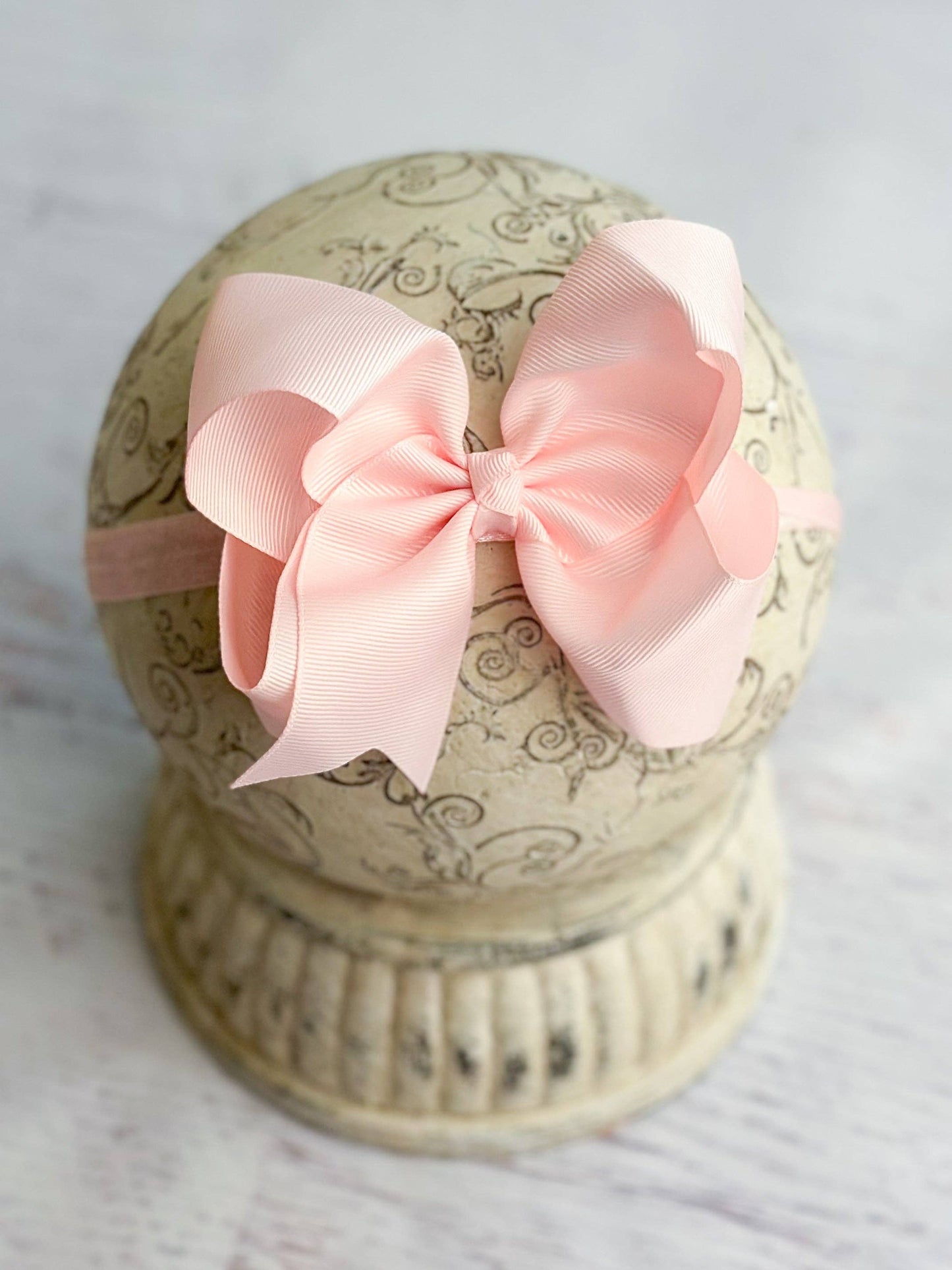Classic Grosgrain Hair Bow - Satin Headband - 4.5": Red
