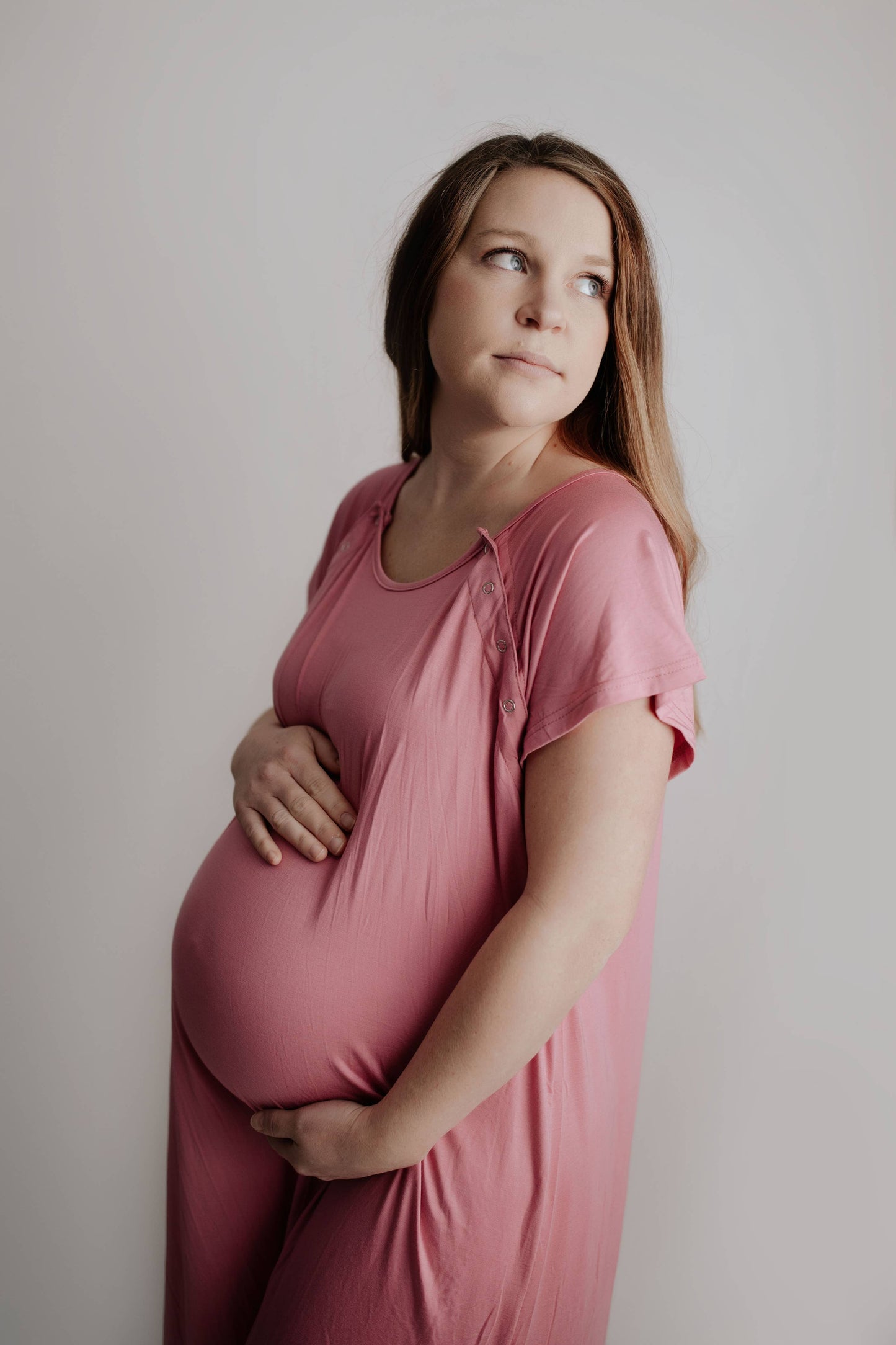 Rose Maternity Mommy Labor and Delivery/ Nursing Gown