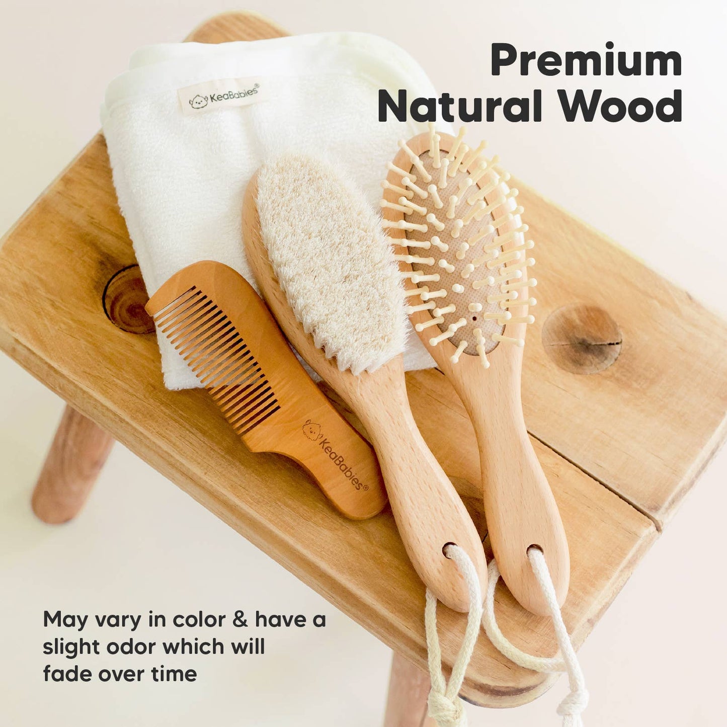 KeaBabies Baby Hair Brush: Walnut