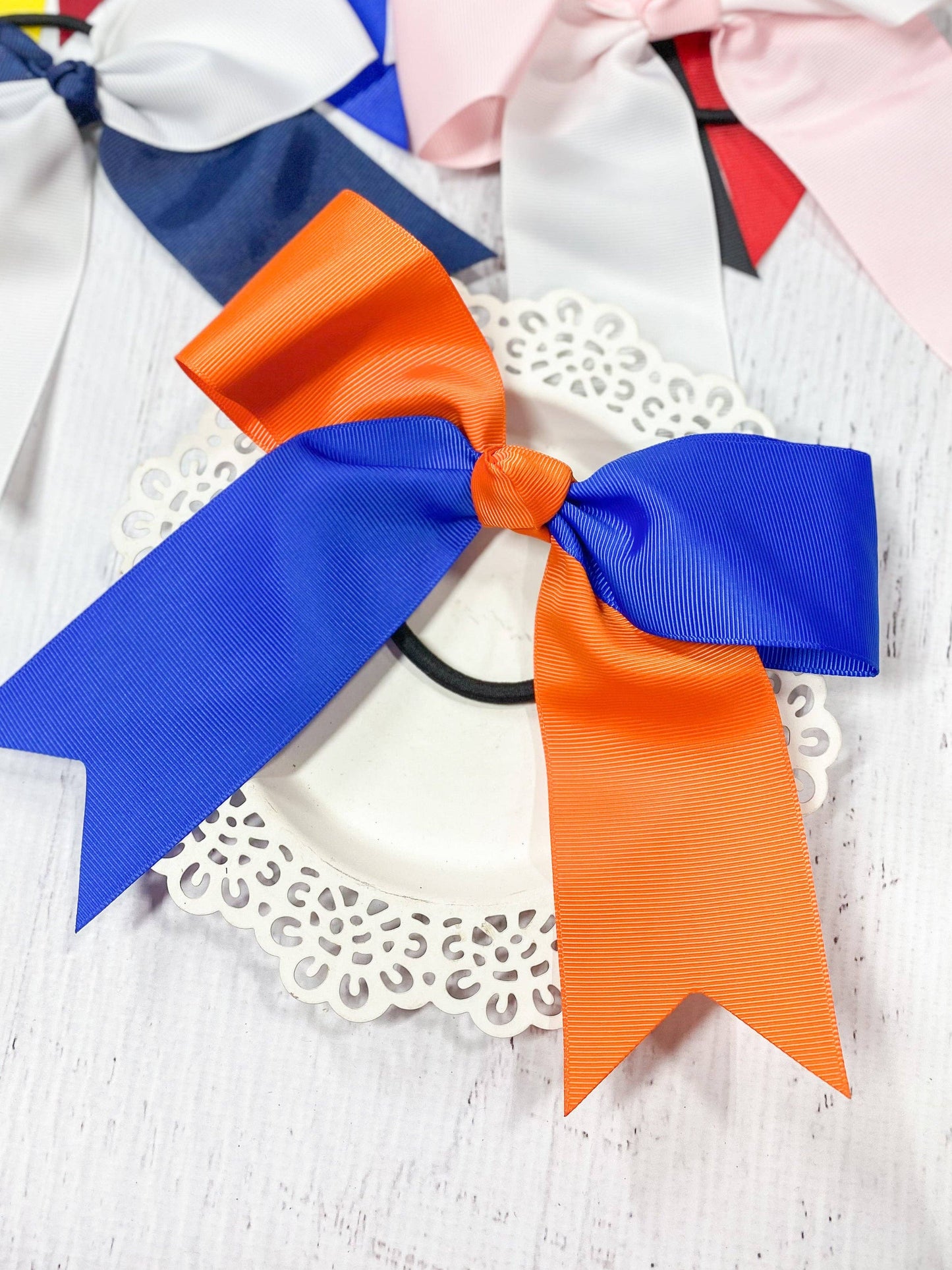 School Spirit Cheer Bows: Gold/Black