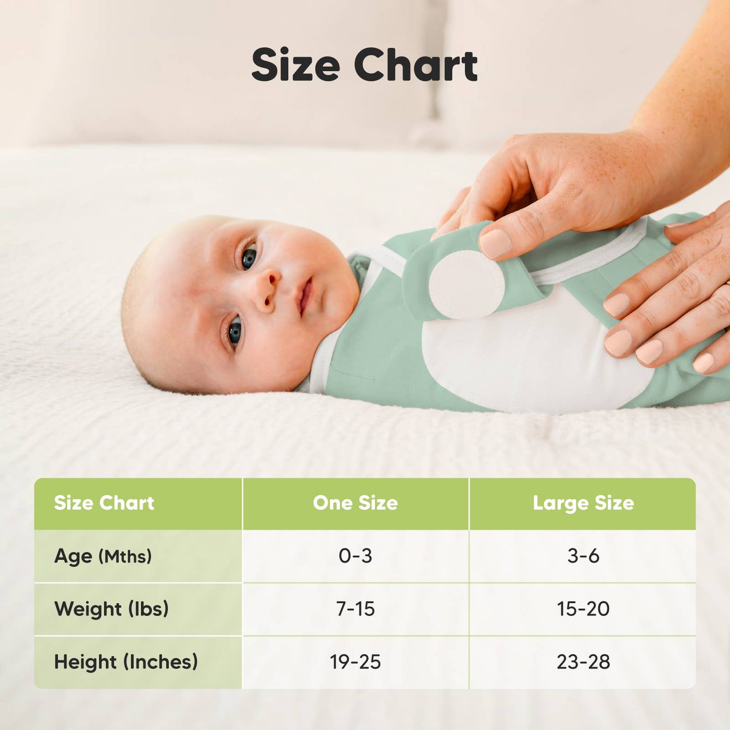 3pk Soothe Zippy Baby Swaddles 0-6 Months,Newborn Sleep Sack: Sage / One Size