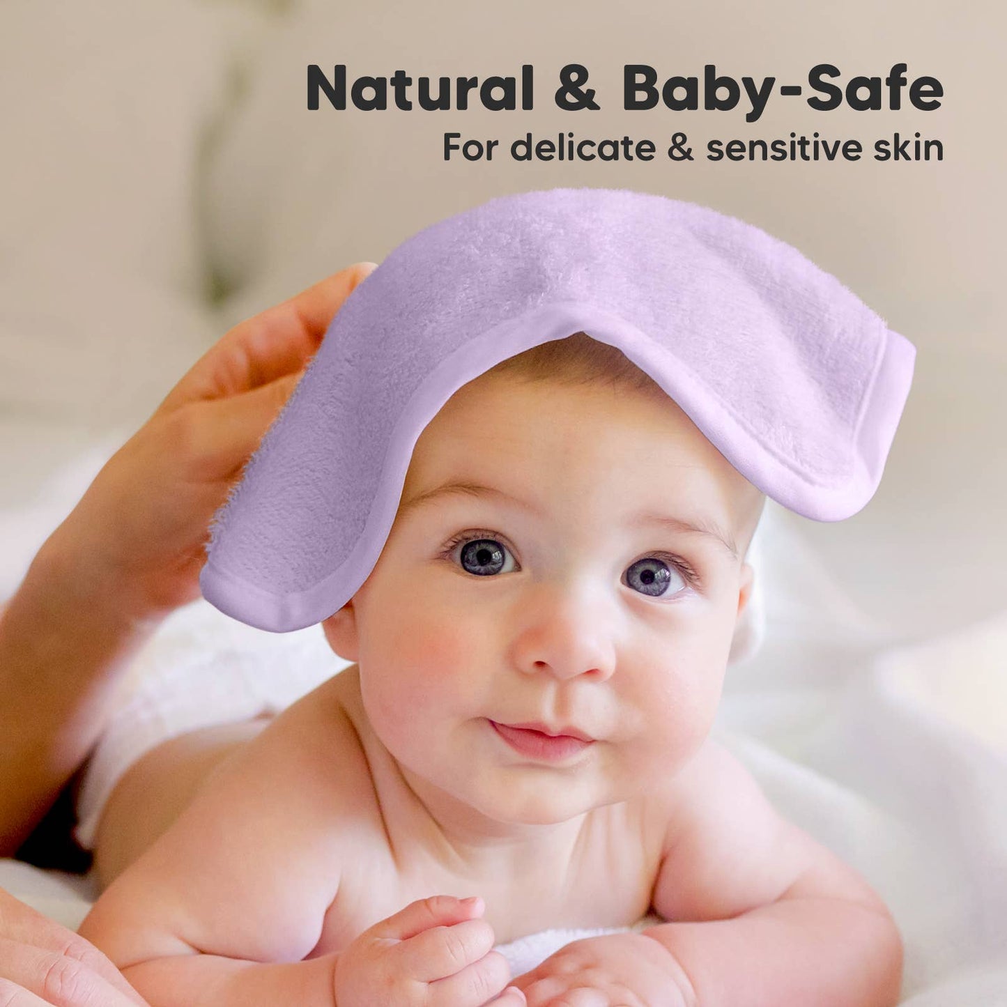 6-Pack Baby Wash Cloths: Soft Lilac