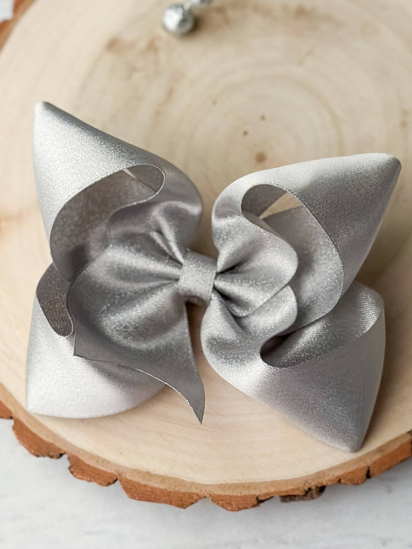 Holiday Satin Hair Bows: Gold