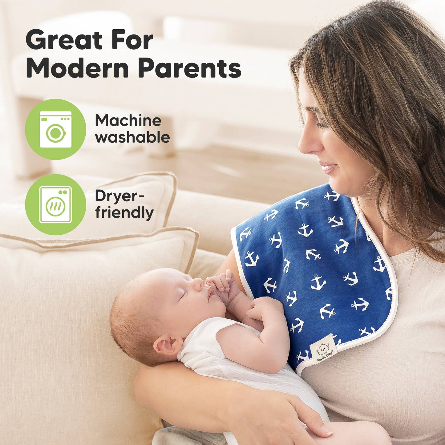 KeaBabies 5-Pack Urban Burp Cloths: Adventurer