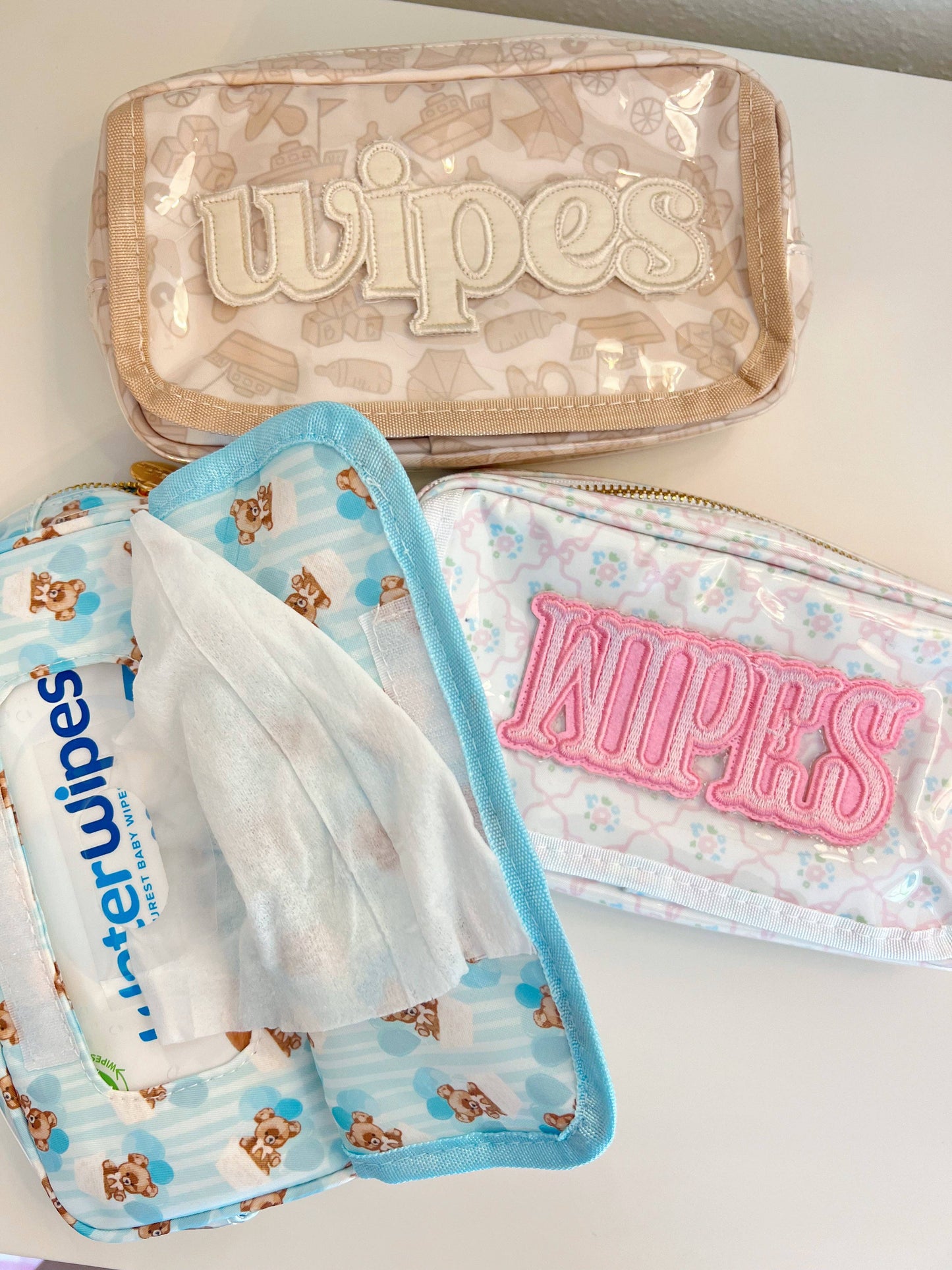 Wipes Pouch - Clear Coat Bag: Pink