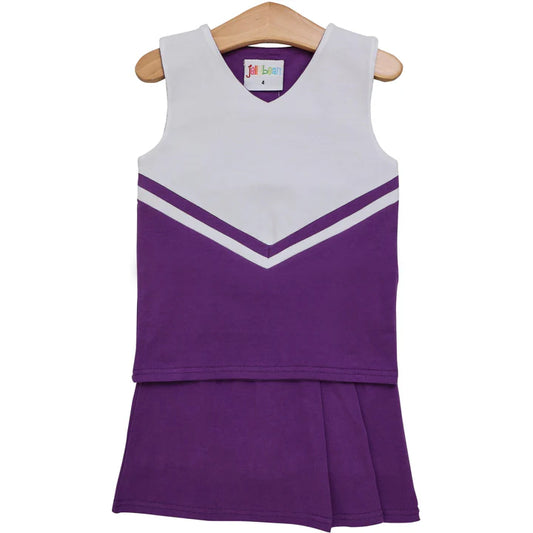 Cheer Uniform Skort Set- Purple/White