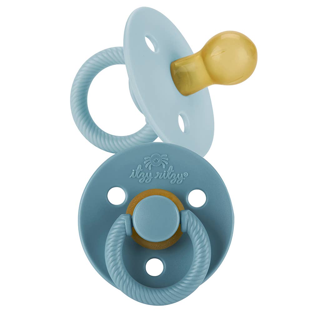 *NEW SIZE* Itzy Soother™ Natural Rubber Paci Sets: Harbor + Coast 0-6M