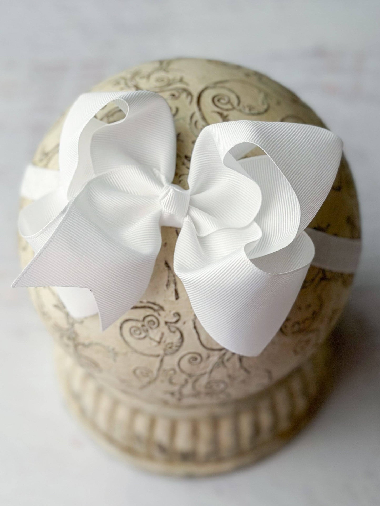 Classic Grosgrain Hair Bow - Satin Headband - 4.5": Black