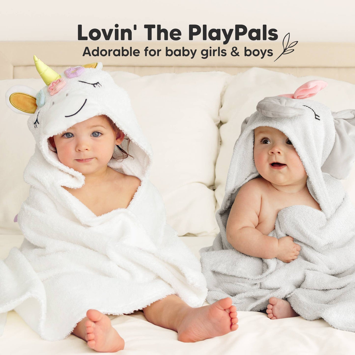 Playpals Hooded Baby Bath Towels for Newborn: Uria